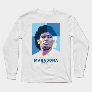 Diego Maradona Pop Art Portrait Long Sleeve T-Shirt